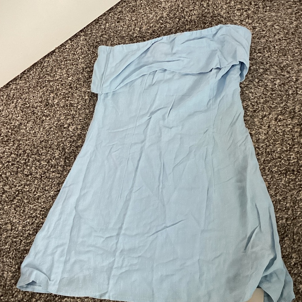 Strapless Mini Dress Textured Fabric